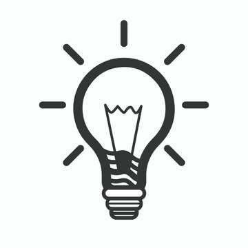 Light Bulb line icon flat vector suitable for creative idea concept ready for your project