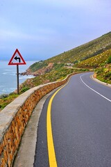 Fototapeta na wymiar winding road in a mountain Gordon's Bay, Cape Town South Africa