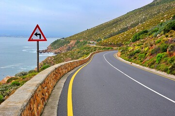 winding road in a mountain Gordon's Bay, Cape Town South Africa