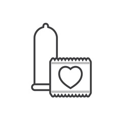 illustration of condom, contraception, vector art.