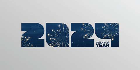 Obraz na płótnie Canvas 2024 new year with unique logo number. Creative design of 2024 new year background