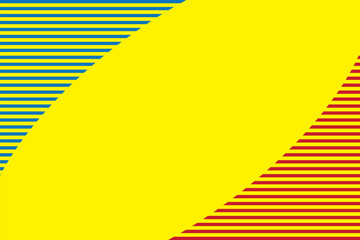 Primary colors background, blue, red, and yellow with round curve, straight line. Vector illustration.