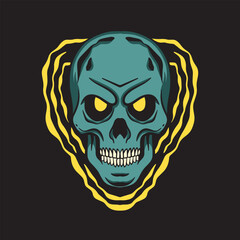 Skull art Illustration hand drawn style premium vector for tattoo, sticker, logo etc