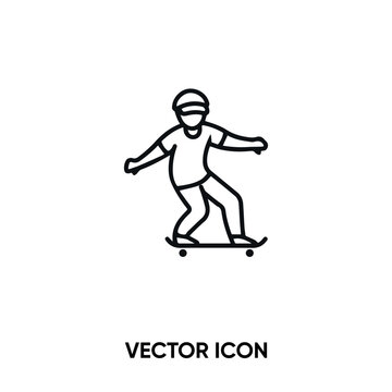 Skateboarding vector icon. Modern, simple flat vector illustration for website or mobile app. Skateboard symbol, logo illustration. Pixel perfect vector graphics	