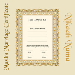 Muslim Marriage Certificate