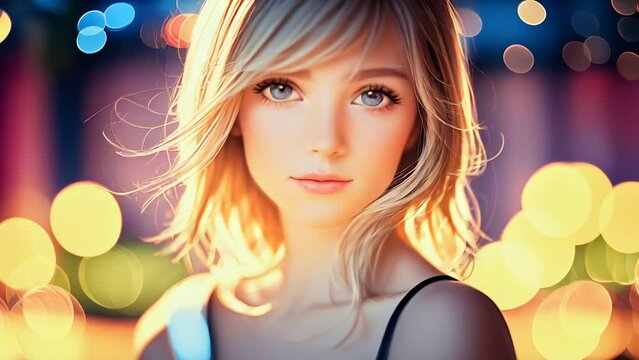 Transform girl to woman. Aging timelapse. Young girl changing into woman.Generative AI