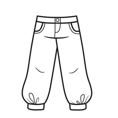 Bloomers on cuffs outline for coloring on a white background