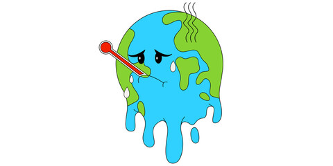 Illustration of the condition of our earth due to climate change