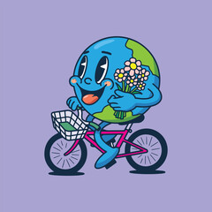 save energy posters in trendy retro cartoon style, groovy 70s banner collection with alternative energy,Electrical energy, wind turbine, lettering, text, planet mascot
