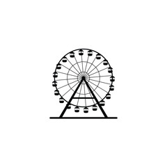 Fototapeta premium Amusement park ferris big wheel icon vector graphics
