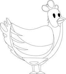 Cartoon farm animal chicken rooster pheasant bird vector graphic