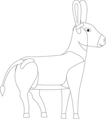 Cartoon farm animal donkey horse vector graphic