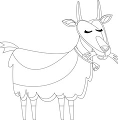 Cartoon farm animal goat ram vector graphic