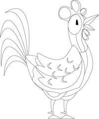 Cartoon farm animal rooster chicken pheasant vector graphic