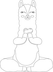 Cartoon llama farm animal vector graphic