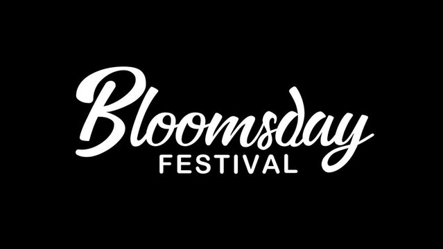 bloomsday festival animated text. 4k video greeting card. gift card. alpha channel.