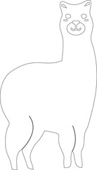 Cartoon llama farm animal vector graphic