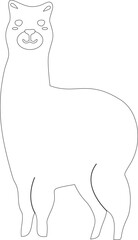 Cartoon llama farm animal vector graphic