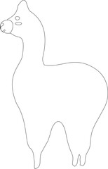 Cartoon llama farm animal vector graphic