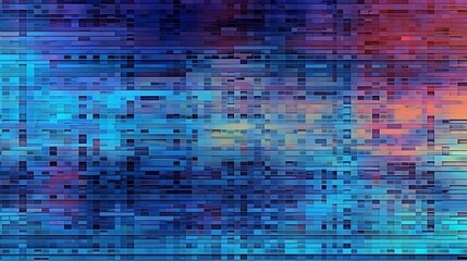 Seamless digital pixel abstract background overlay pattern. Futuristic post apocalyptic cyberpunk signal data noise backdrop, generative AI