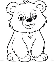 Fototapeta premium Bear, colouring book for kids, vector illustration