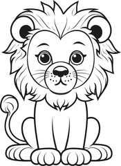 Lion, colouring book for kids, vector illustration