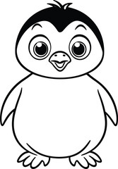 Fototapeta premium Penguin, colouring book for kids, vector illustration