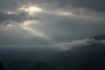 Fototapeta premium Dark Cloud Formation at Mountain range of East Sikkim