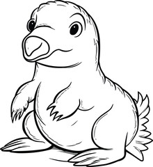 Fototapeta premium Platypus, colouring book for kids, vector illustration