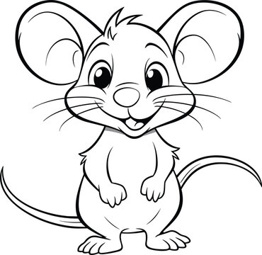 Rat, colouring book for kids, vector illustration