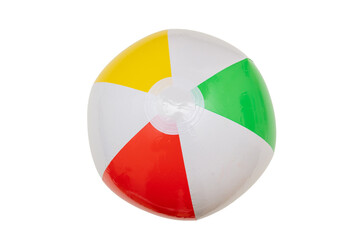 Colorful beach ball isolated on transparent background, PNG, 