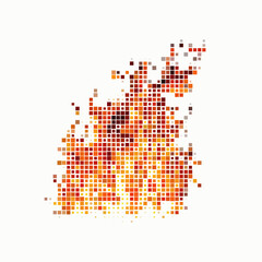 Fototapeta na wymiar fire flame mosaic vector illustration for needlework