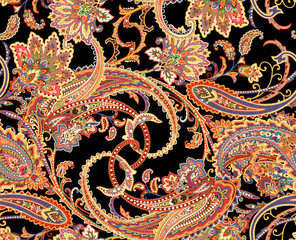 Seamless ornament pattern, paisley design, ethnic pattern