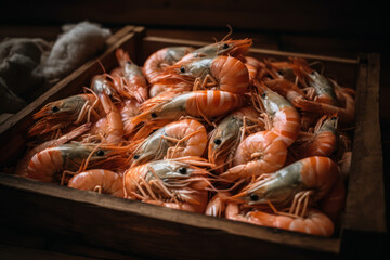 big boiled shrimps seafood generative ai