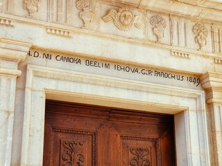 Obraz premium Jehova name on the church San Michele in Montelapiano in Abruzzo