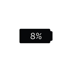 battery percentage icon vector graphics on a white background
