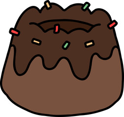 chocolate cake hand draw