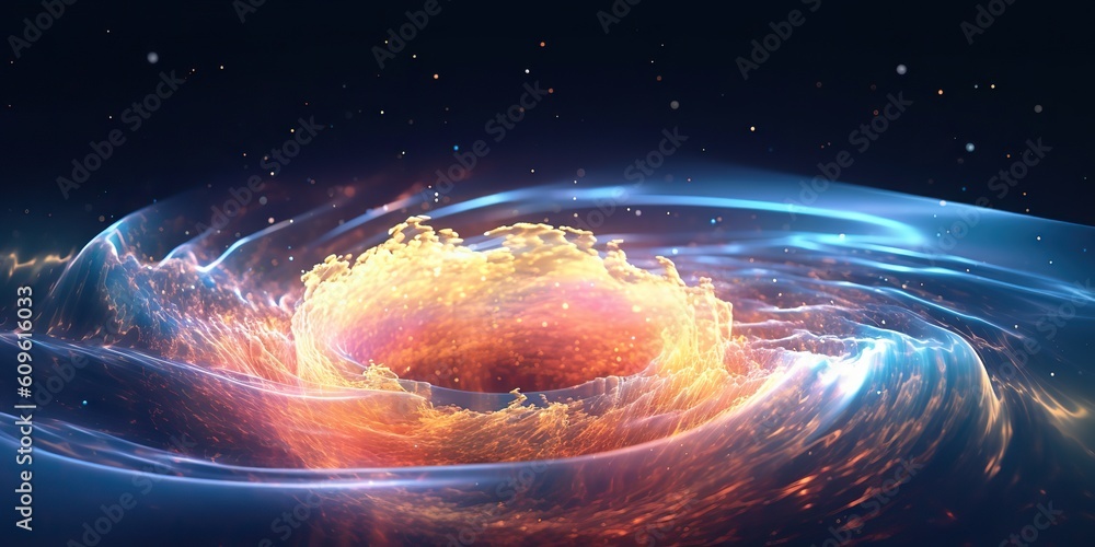 Wall mural ai generated. ai generative. space galaxy adventure explore abstract deep wormhole teleport gravity.