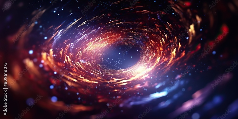 Wall mural ai generated. ai generative. space galaxy adventure explore abstract deep wormhole teleport gravity.
