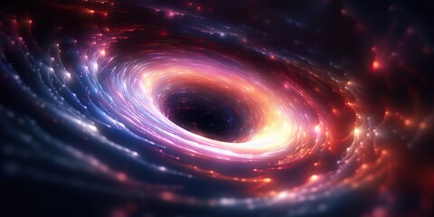 Fototapeta premium AI Generated. AI Generative. Space galaxy adventure explore abstract deep wormhole teleport gravity. Graphic Art