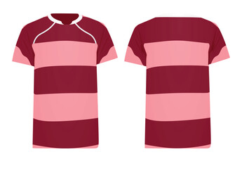 Red striped t shirt jersey. vector