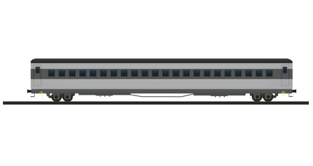 Grey passenger wagon. vector illustration