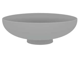 Empty grey bowl. vector illustration