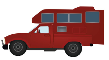 Saloon trailer vehicle. vector illustration