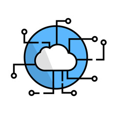 Cloud network. Cyber ​​network. Vector.