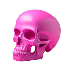 realistic pink skull on transparent background created with generative AI