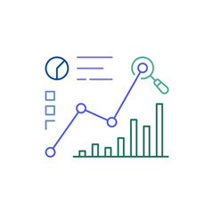 graphic representation of a positive trend of data growth