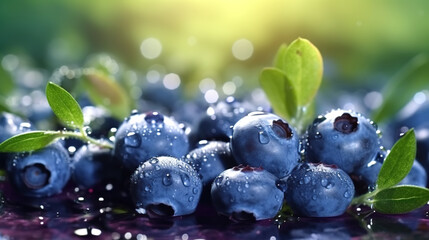 Ripe blueberries. - obrazy, fototapety, plakaty