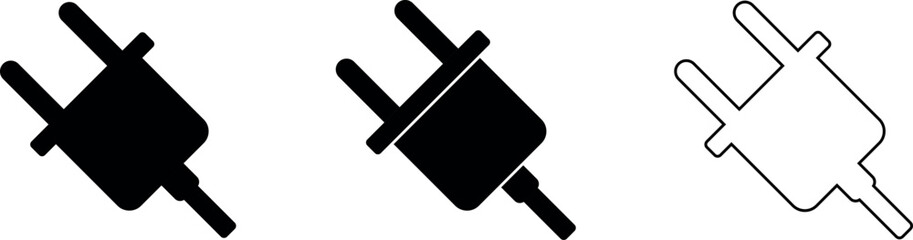 Plug icon vector collection. Electric plug sign symbol.