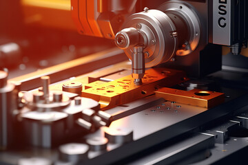 Metallurgy milling plasma cutting of metal CNC Laser engraving. Concept background modern industrial technology.